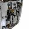 Close-up of Pearl snare drum hardware and tension rods.