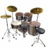 Pearl Export drum kit with cymbals and drum stool for drummers.