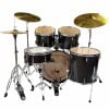 Black Tama Imperial Star drum kit with cymbals and hardware on a white background.
