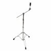 Drum boom stand for cymbals and accessories, chrome finish, adjustable height.
