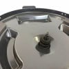 Close-up of a cymbal hardcase with mounting hardware for drums.