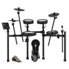 Electronic drum kit with mesh pads and cymbals for drummers.