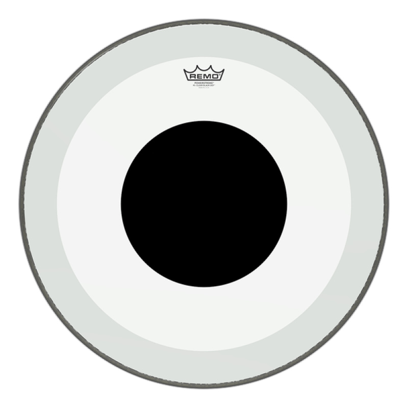 Remo Powerstroke 3 Clear 24in Bass Drum Head – Black Dot 4