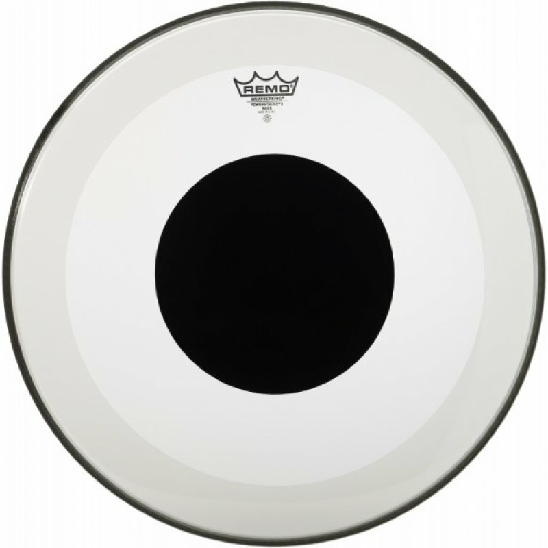 Remo Powerstroke 3 Clear 20in Bass Drum Head – Black Dot 3