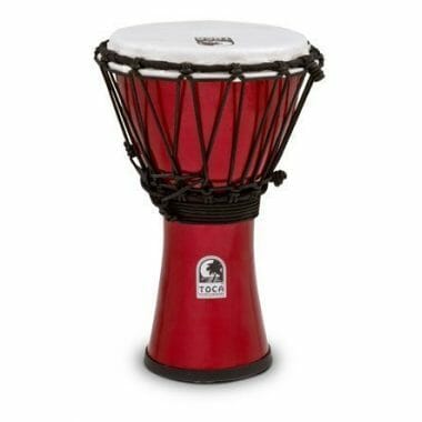 Toca 7in Freestyle Colorsound Djembe, Rope Tuned, Met. Red