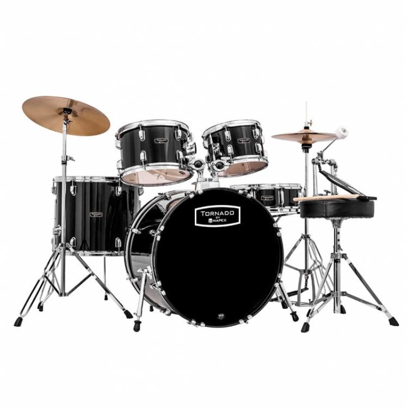 Mapex Tornado 20in Fusion Drum Kit with QT Silencer Set – Black 3