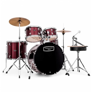 Mapex Tornado 20in Fusion Drum Kit with QT Silencer Set – Burgundy Red
